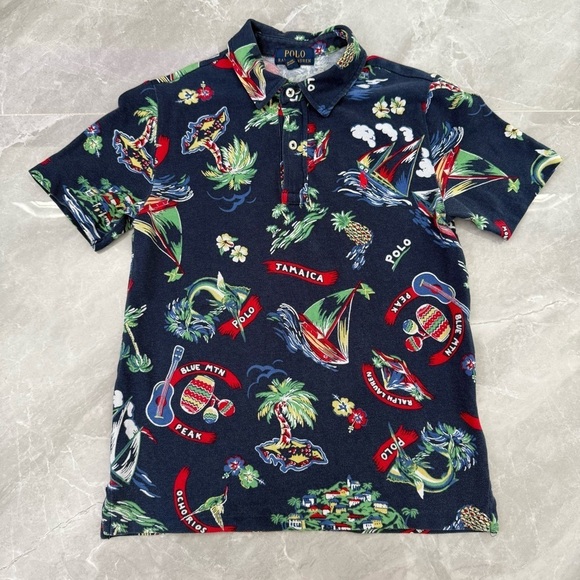 Polo Ralph Lauren Other - Boys Ralph Lauren Tropical Jamaica 100% Cotton Polo Short Sleeve Shirt Medium